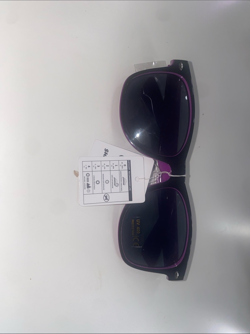 owl Black Sunglasses with Purple Trim
